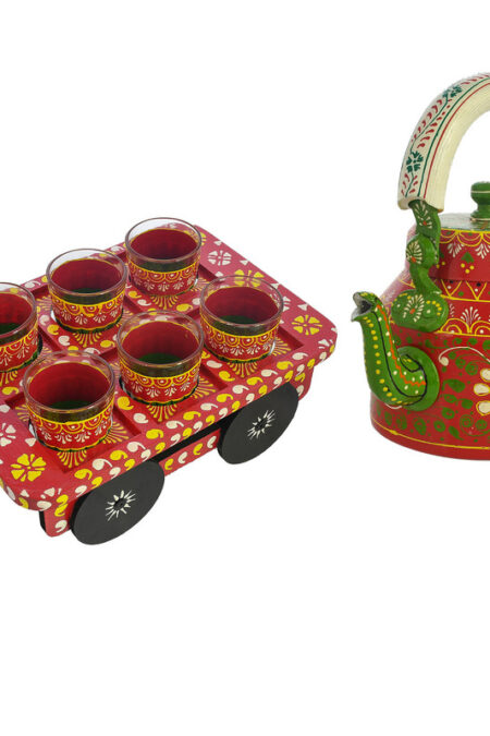 ALUMINIUM TEA KETTLE WITH 4 GLASS