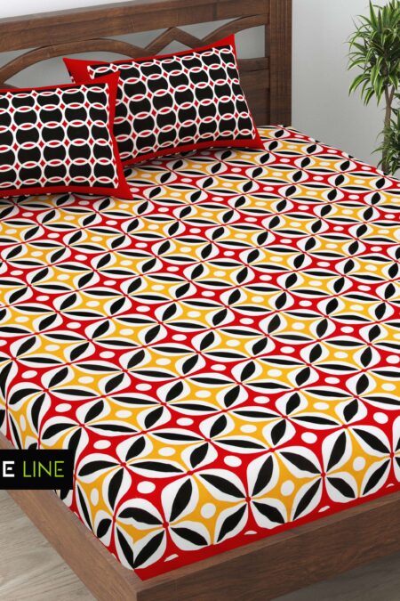 Rajasthani Traditionally Printed Cotton Doublebed Bedsheet With Pack of 2 Pillow Covers