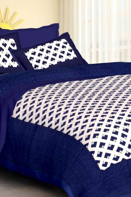 Jaipuri Cotton Printed Double Bedsheet With Two Pillow Covers