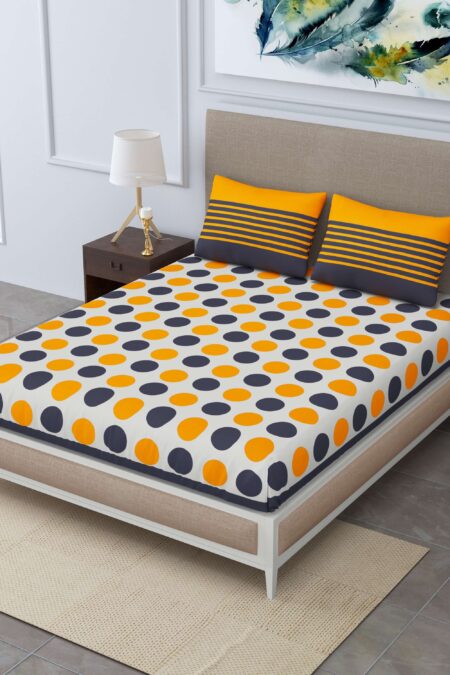 Rajasthani Traditionally Printed Cotton Doublebed Bedsheet With Pack of 2 Pillow Covers