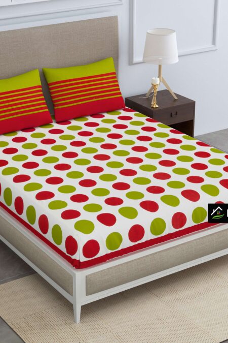 Rajasthani Traditionally Printed Cotton Doublebed Bedsheet With Pack of 2 Pillow Covers